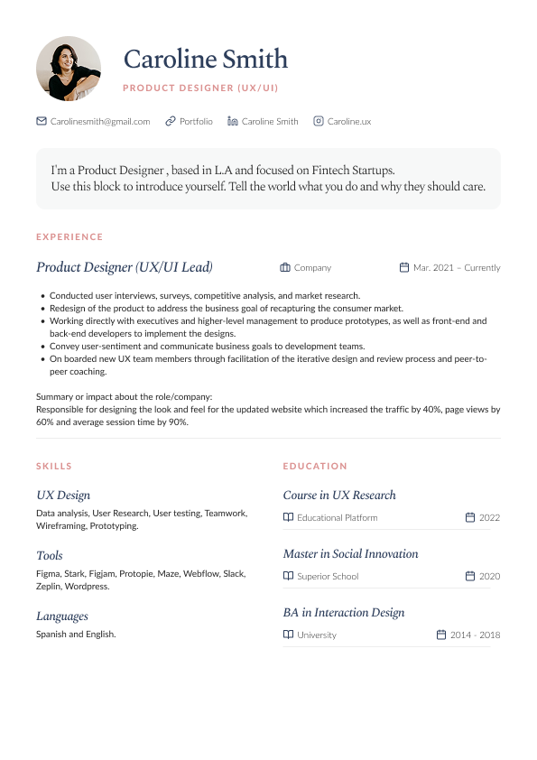 Resume Back